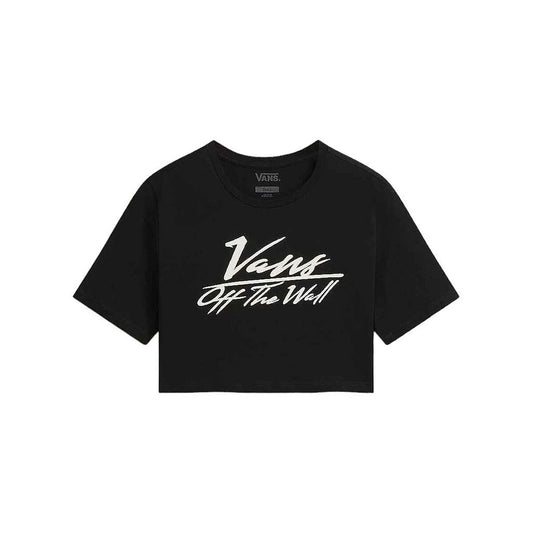 Women’s Short Sleeve T-Shirt Vans GO ANYPLACE CREW CROP II Black