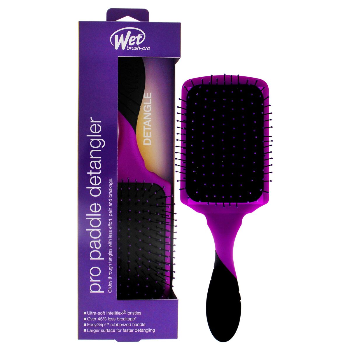 Detangling Hairbrush The Wet Brush Purple Rectangular The Wet Brush