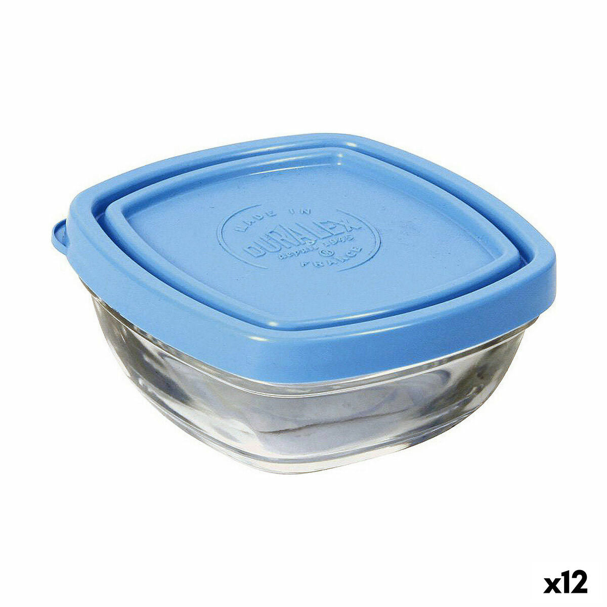 Square Lunch Box with Lid Duralex FreshBox Blue 150 ml 9 x 9 x 4 cm (12 Units)