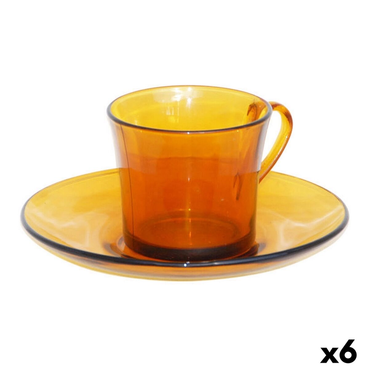 Cup with Plate Duralex 9006DS12A0111 Amber 180 ml (6 Pieces) (6 Units) Duralex