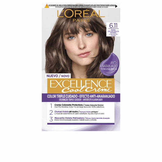 Permanent Colour Creme L'Oreal Make Up Excellence Cool Creme 6.11-rubio oscuro ceniza