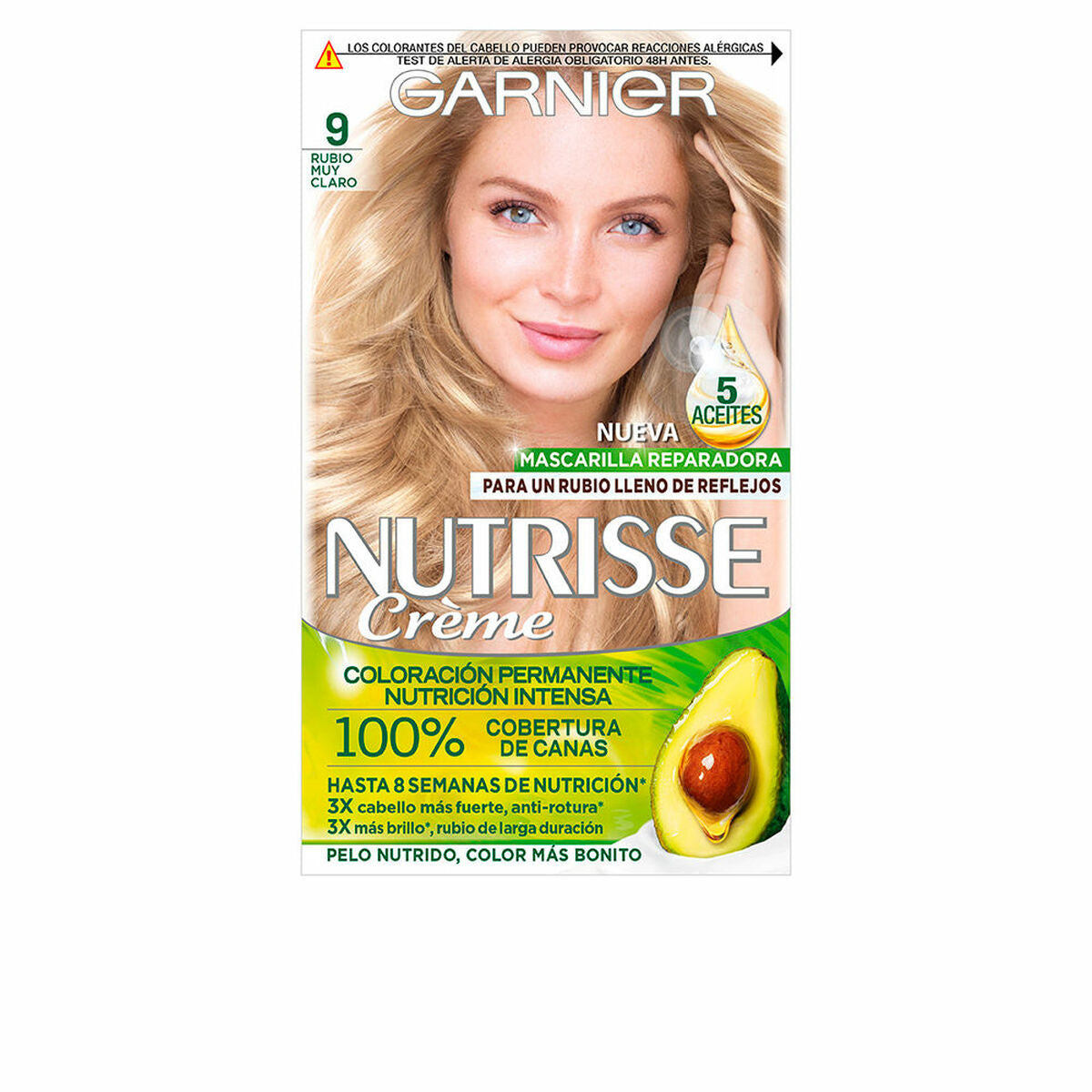 Permanent Colour Creme Garnier Nutrisse Nº 9.0-rubio muy claro (3 Units)