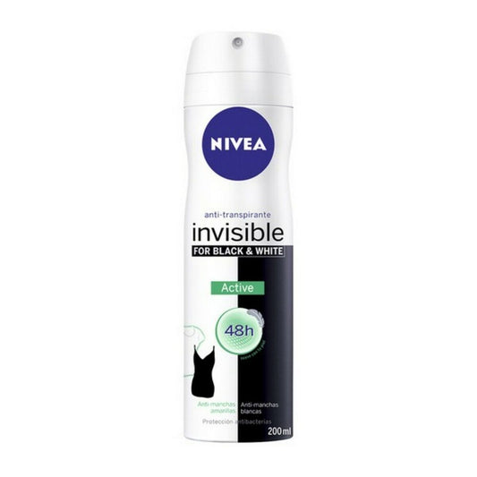 Spray Deodorant Black & White Invisible Active Nivea Black White Invisible Active (200 ml) 200 ml