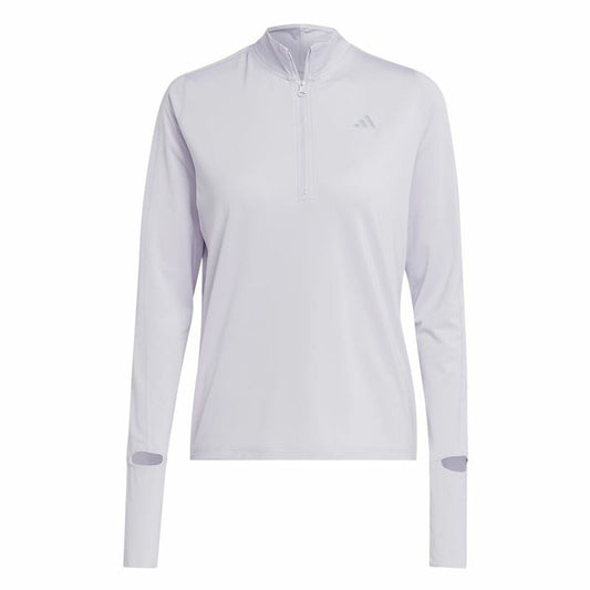 Women's long sleeve T-shirt Adidas Fast 1/2 Zip Lilac Lavendar Adidas