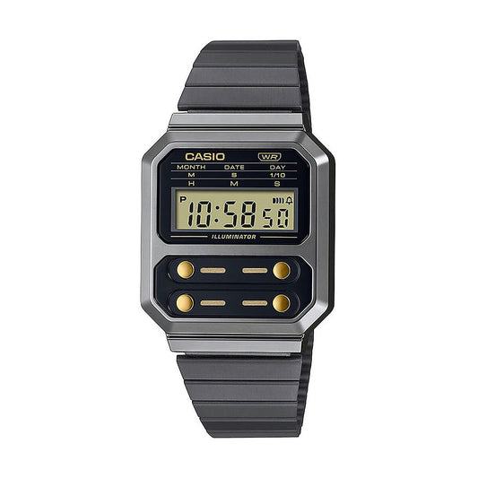 Unisex Watch Casio F100 - GUN METAL / GOLD Black Casio