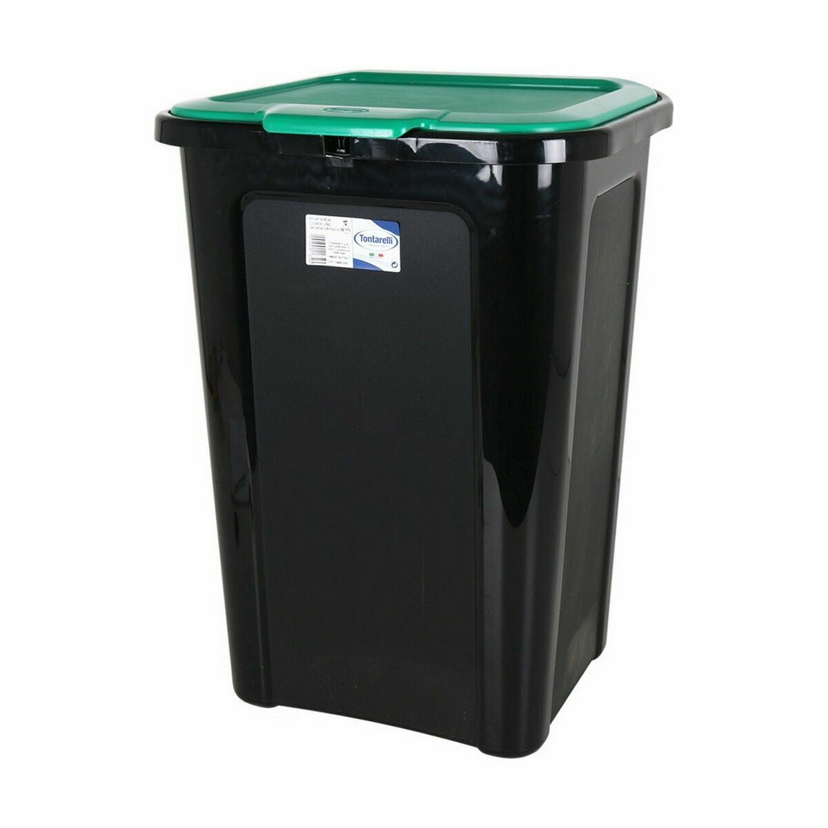 Rubbish Bin Tontarelli Coverline Green 44 L Black 38,5 x 34,5 x 54,5 cm (6 Units)