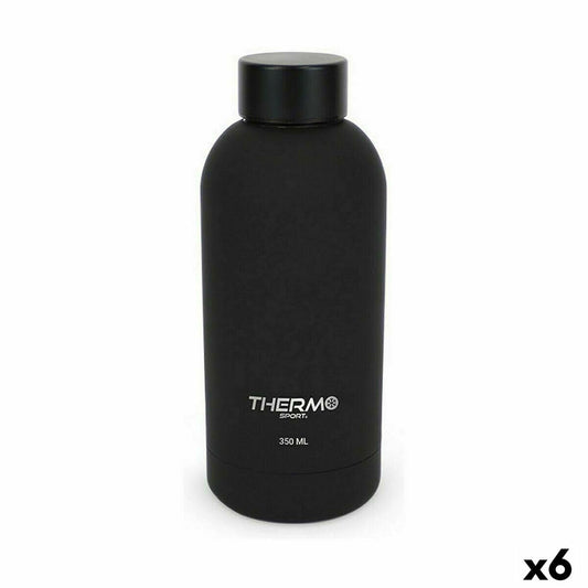 Thermal Bottle ThermoSport Black Soft Touch 6 Units ThermoSport