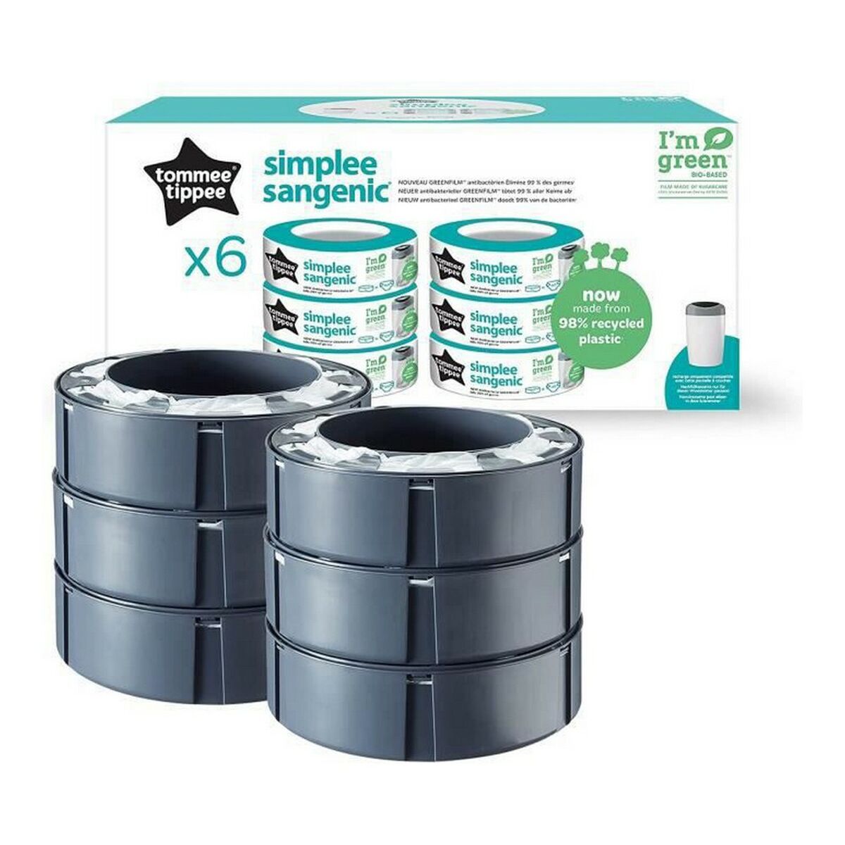 Replacement Tommee Tippee Simplee Sangenic 6 Units Tommee Tippee