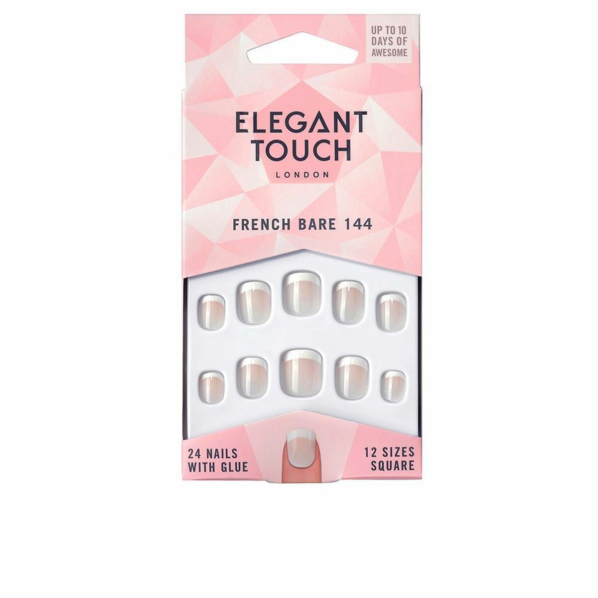 False nails Elegant Touch French Xs 24 Pieces (24 uds)