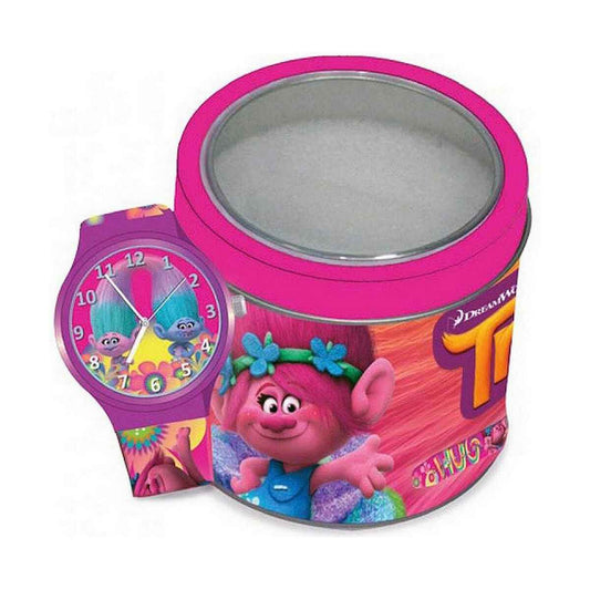 Infant's Watch Cartoon TROLLS - TIN BOX (Ø 33 mm) Cartoon