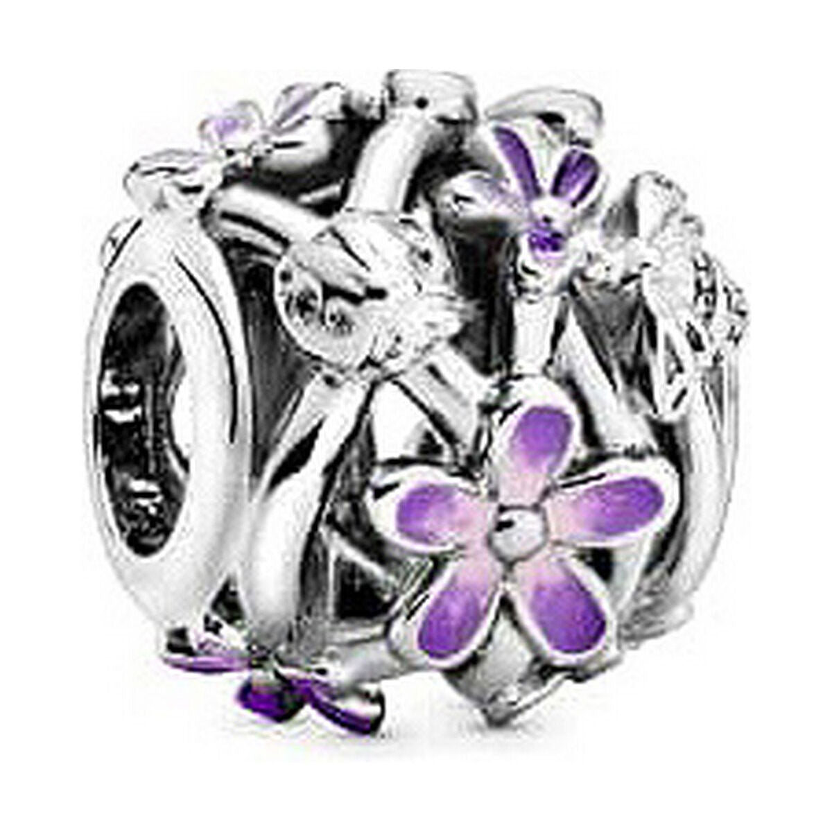 Ladies' Beads Pandora OPENWORK PURPLE DAISY Silver Purple byKim Pandora