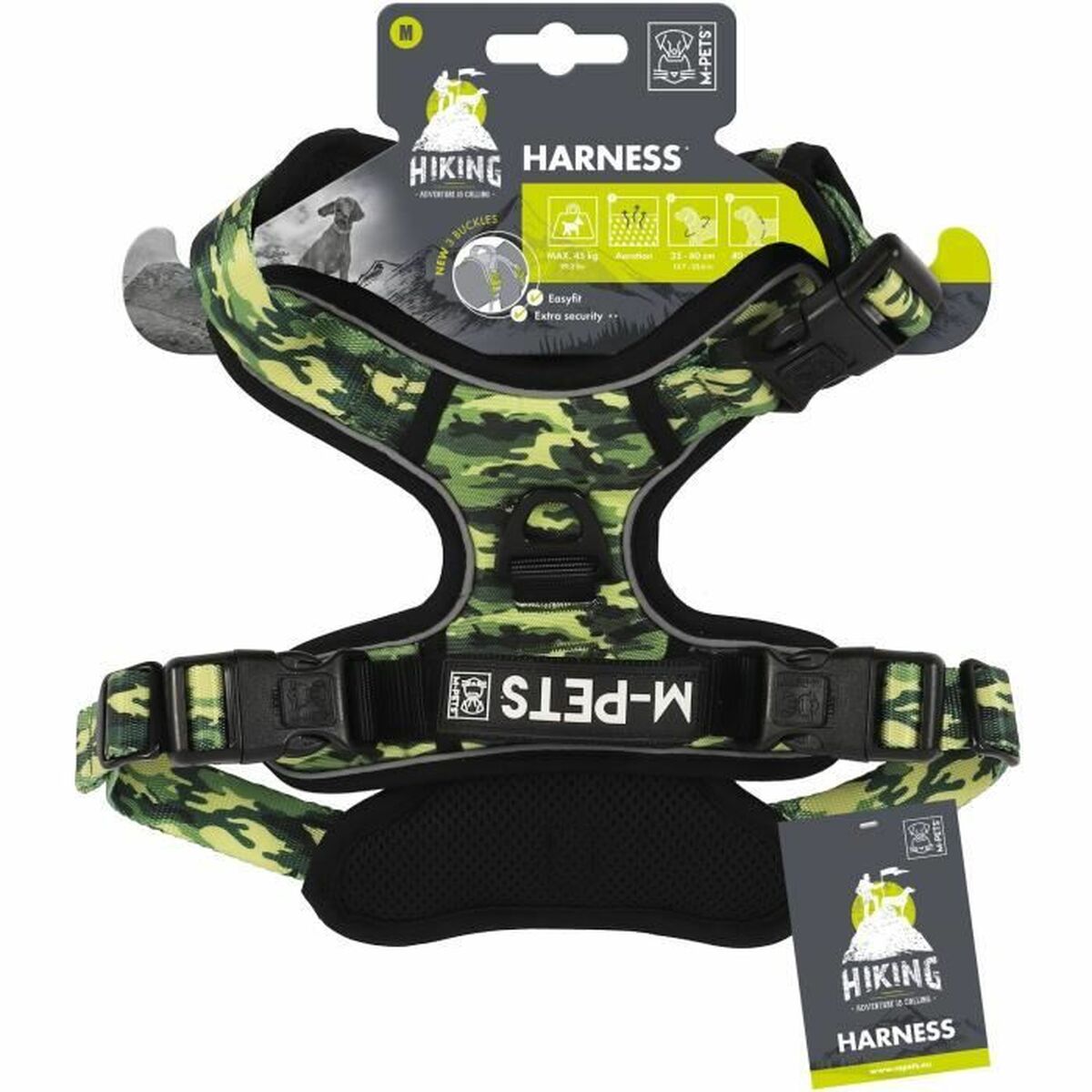 Dog Harness MPETS HIKING Green M MPETS