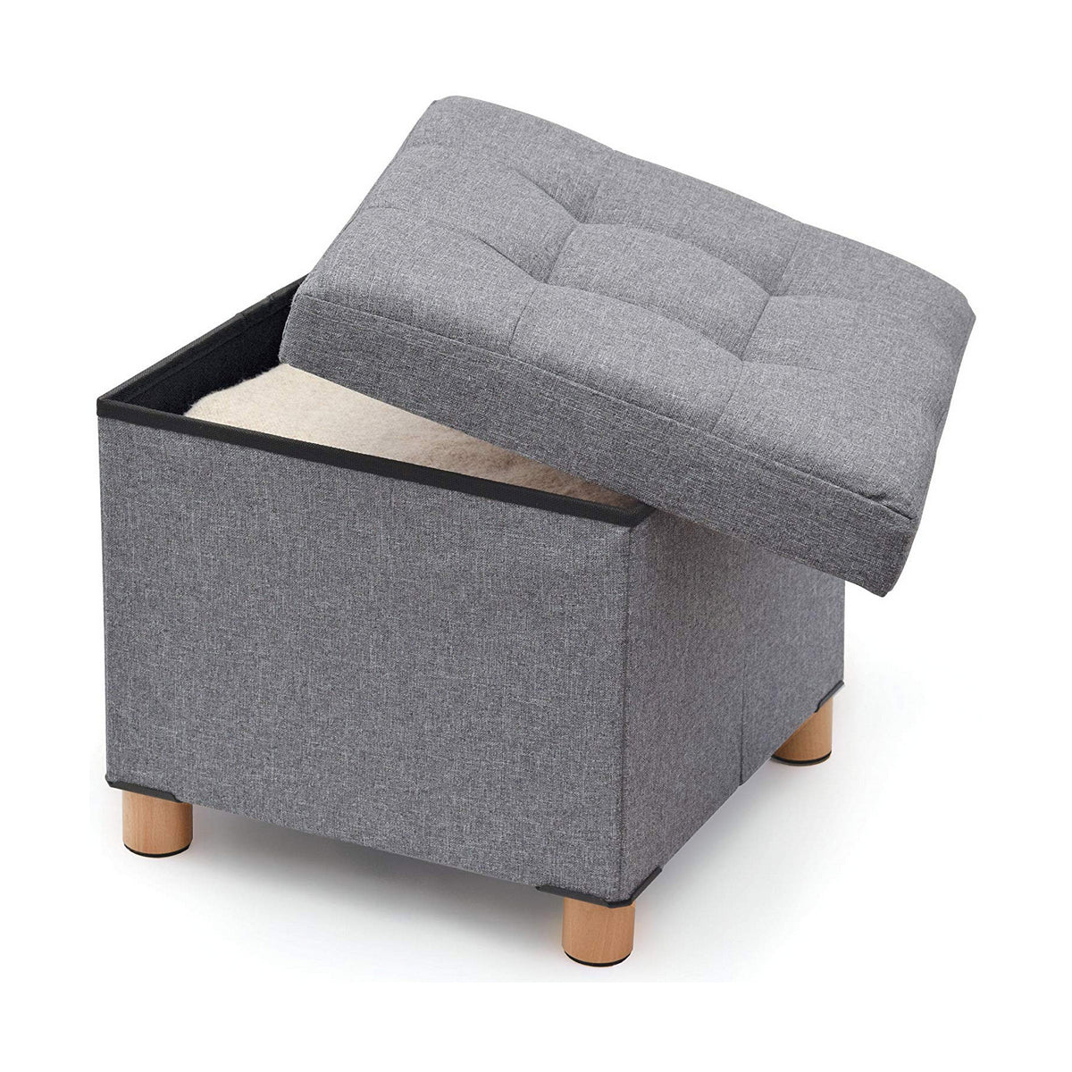 Pouffe Domopak Living Grey 38 x 38 x 34 cm Polyester