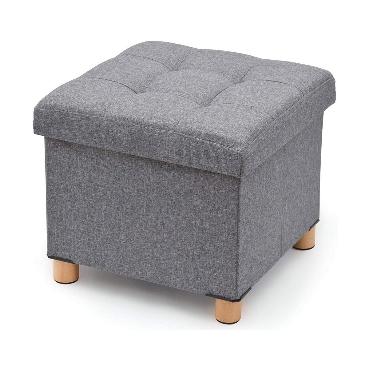 Pouffe Domopak Living Grey 38 x 38 x 34 cm Polyester