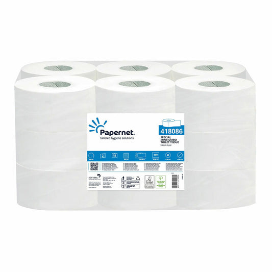 Toilet Roll Papernet Mini Jumbo 418086 (18 Units) Double layer Papernet