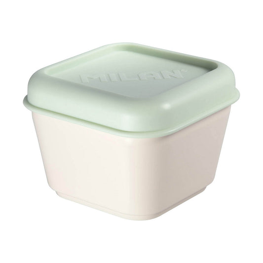 Square Lunch Box with Lid Milan Green 330 ml 12 x 10 x 7 cm Plastic (1 Unit) Milan