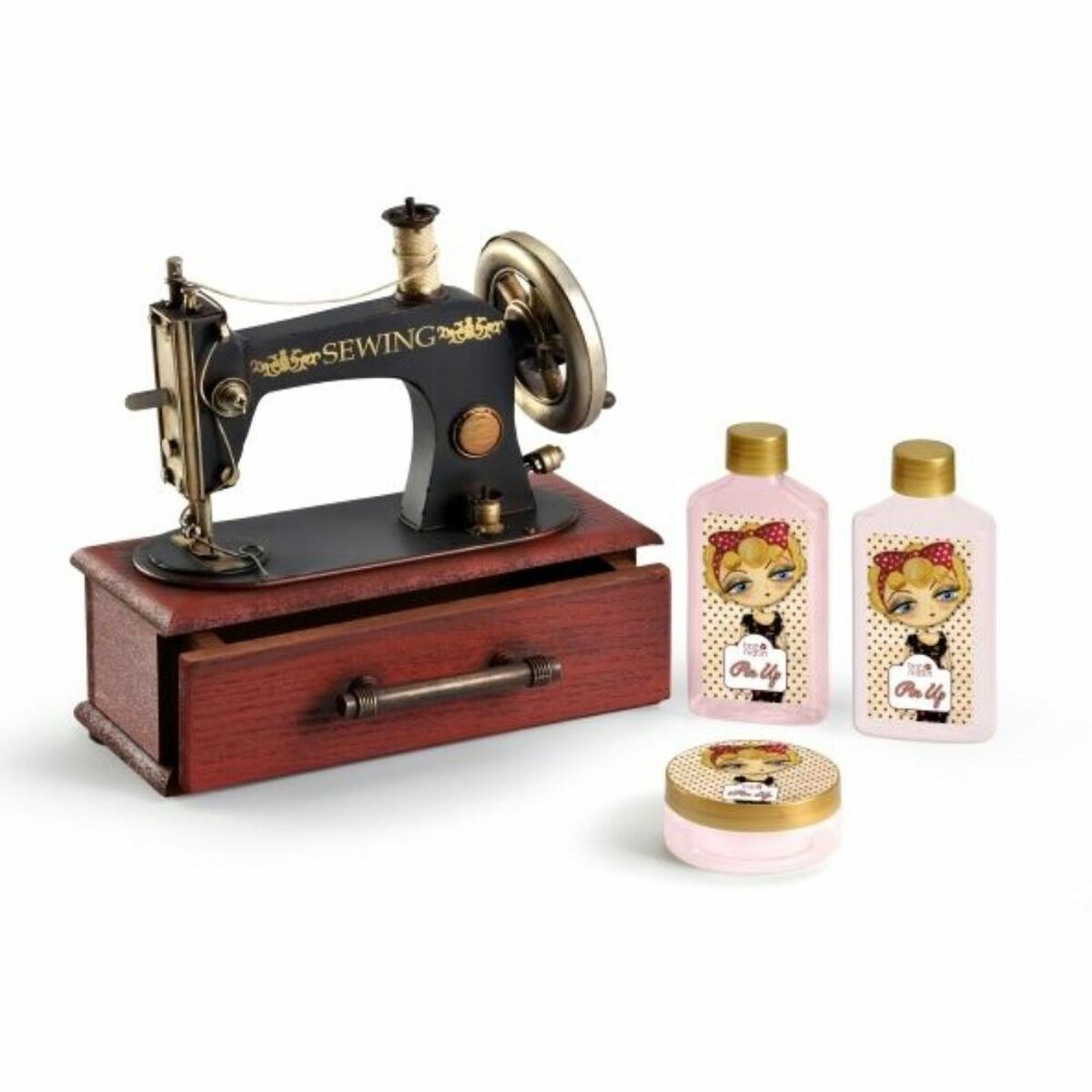 Bath Set Lorenay Bon Matin Pin Up Sewing Machine (3 pcs) - Cosmetic and Perfume Sets - Lorenay - Default Title