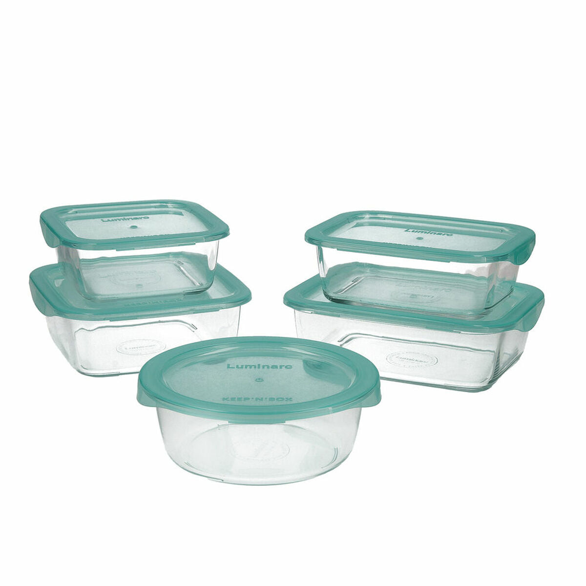 Set of lunch boxes Luminarc Keep'n Lagon Crystal Bicoloured (5 pcs)