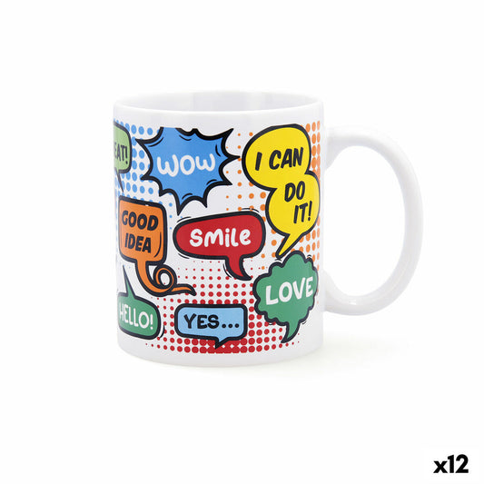 Cup Quid Wow Comics Multicolour Ceramic 330 ml (12 Units) Quid