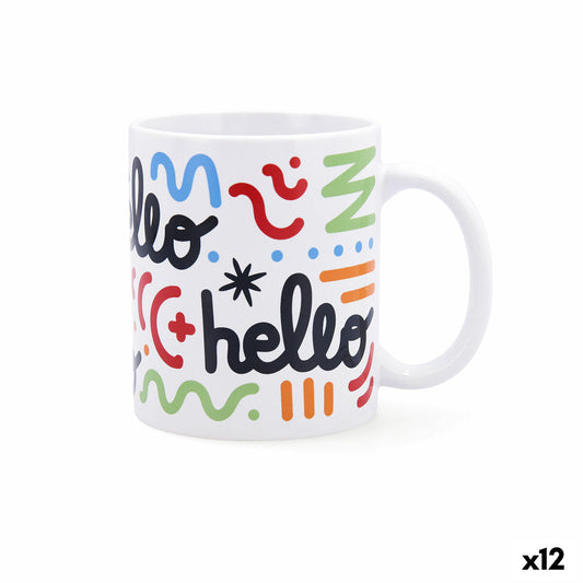 Cup Quid Hello Comics Multicolour Ceramic 330 ml (12 Units) Quid