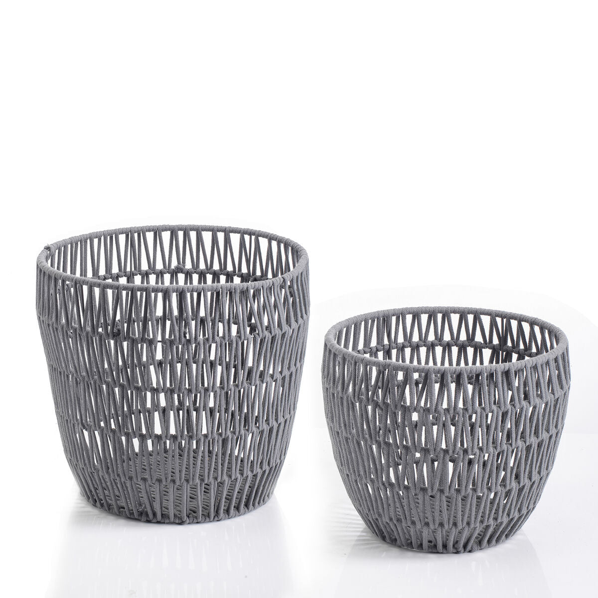 Basket set Vinthera Moa Cotton Metal 2 Pieces Grey