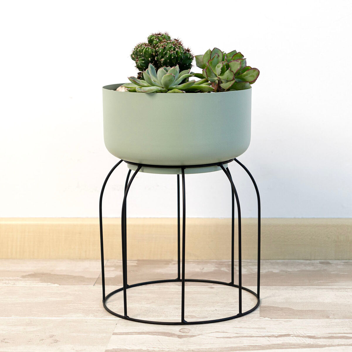 Planter with stand Vinthera Moa Green Metal 20 x 20 x 30 cm (6 Units) Vinthera