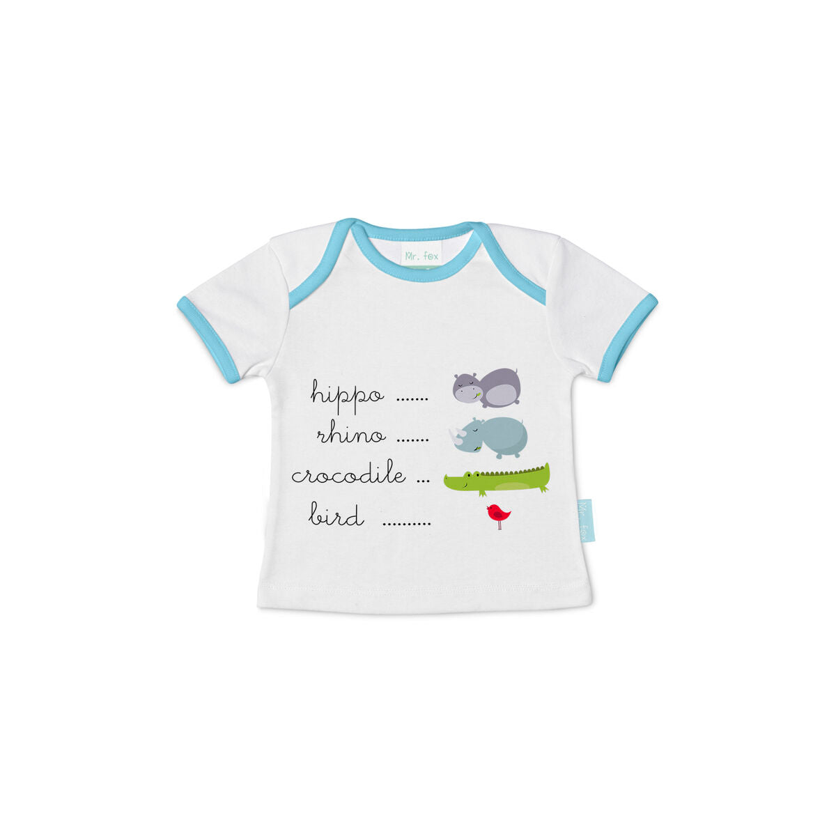 Child's Short Sleeve T-Shirt HappyFriday Mr Fox Hippo Multicolour 12-18 Months HappyFriday