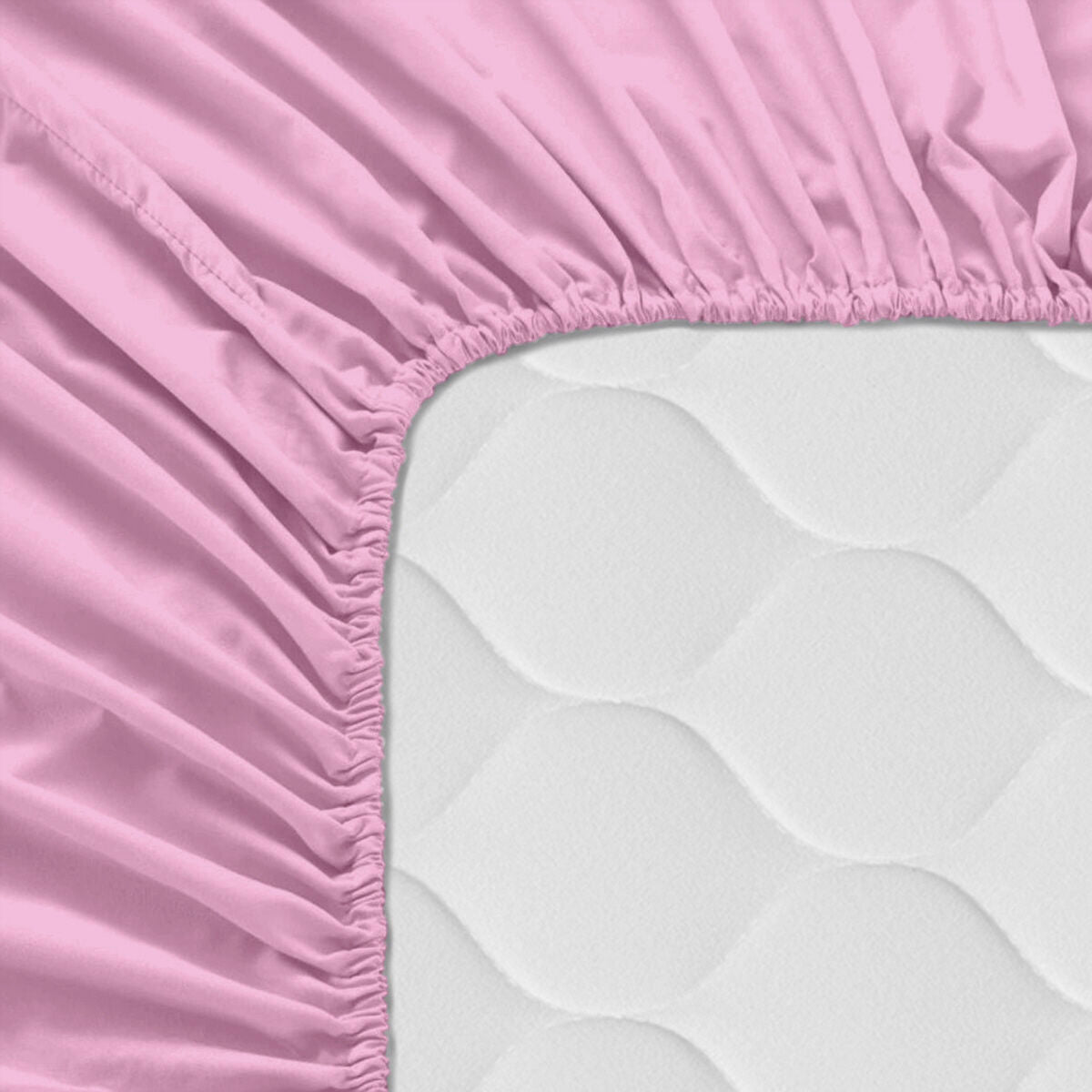 Fitted sheet HappyFriday BASIC KIDS Pink Single