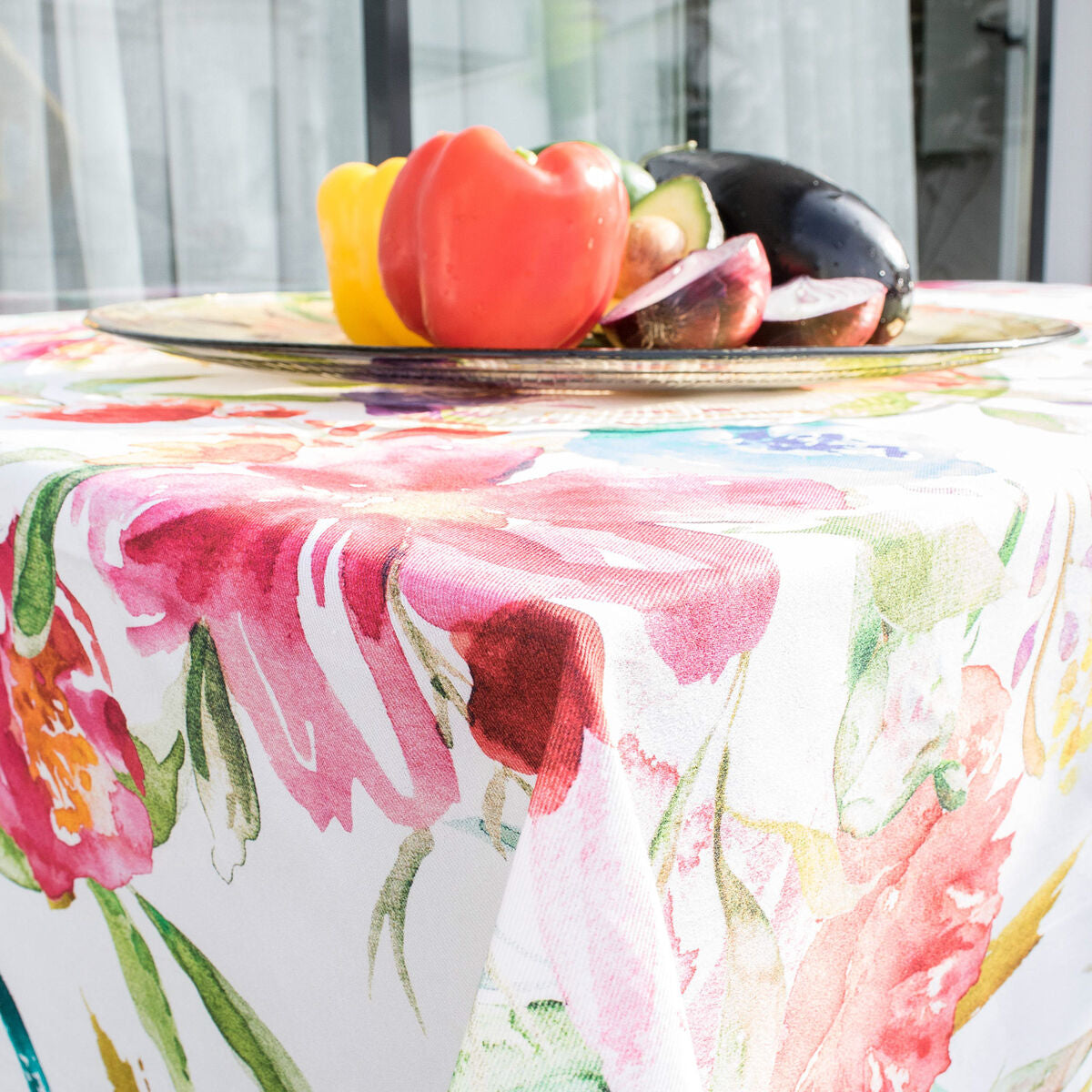 Tablecloth HappyFriday Pink bloom Multicolour 150 x 150 cm