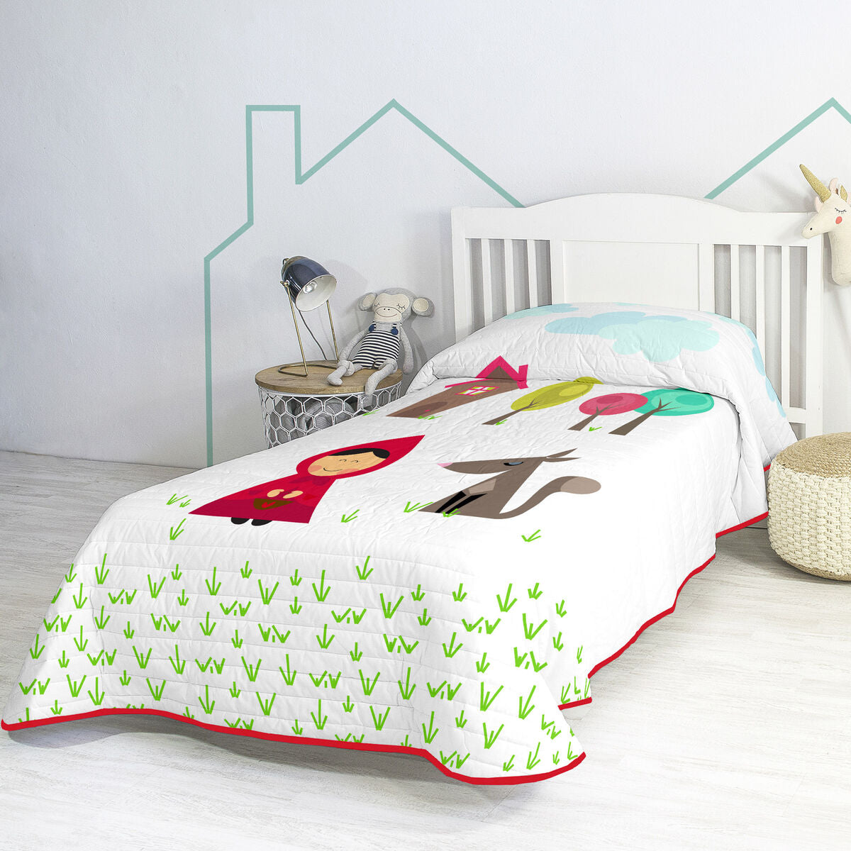 Bedspread (quilt) HappyFriday Mr Fox Multicolour 180 x 260 cm Little Red Riding Hood