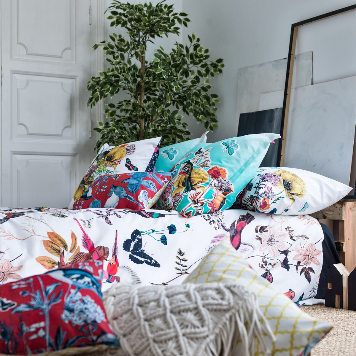 Nordic cover HappyFriday Birds of paradise Multicolour 155 x 220 cm