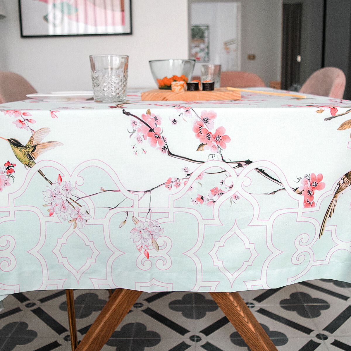 Tablecloth HappyFriday Chinoiserie Multicolour 150 x 250 cm