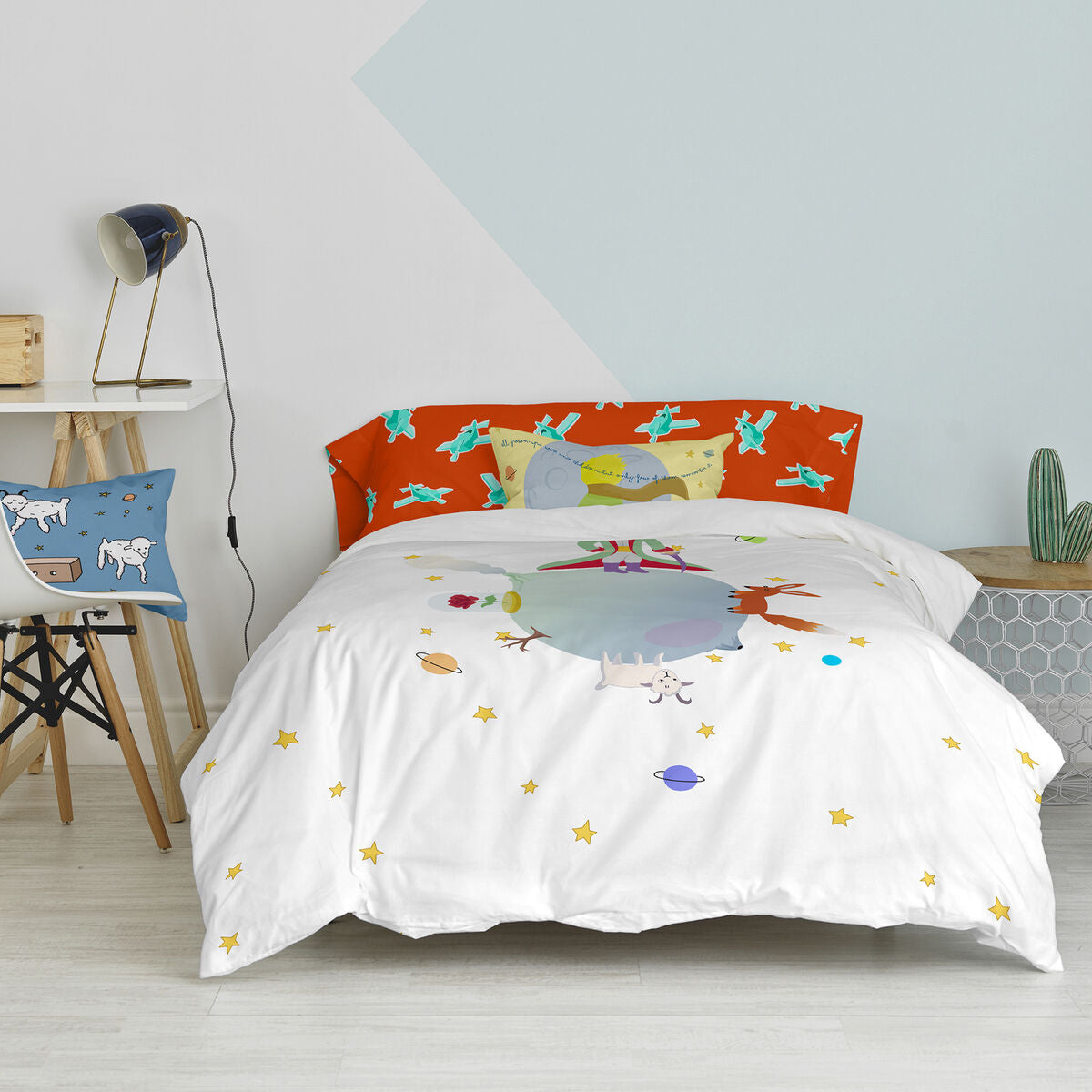 Duvet cover set HappyFriday Le Petit Prince Multicolour Single 2 Pieces