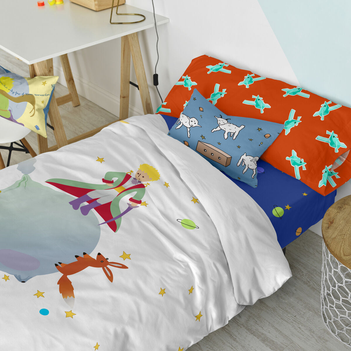 Duvet cover set HappyFriday Le Petit Prince Multicolour Single 2 Pieces