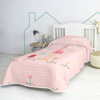 Bedspread (quilt) HappyFriday Moshi Moshi Multicolour 180 x 260 cm Pink flamingo