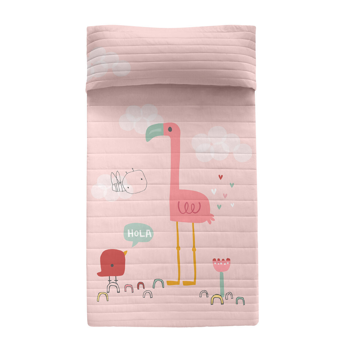 Bedspread (quilt) HappyFriday Moshi Moshi Multicolour 180 x 260 cm Pink flamingo