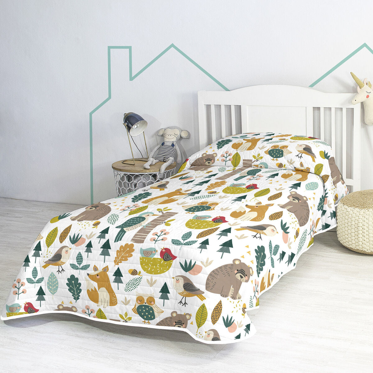 Bedspread (quilt) HappyFriday Moshi Moshi Multicolour 180 x 260 cm Forest