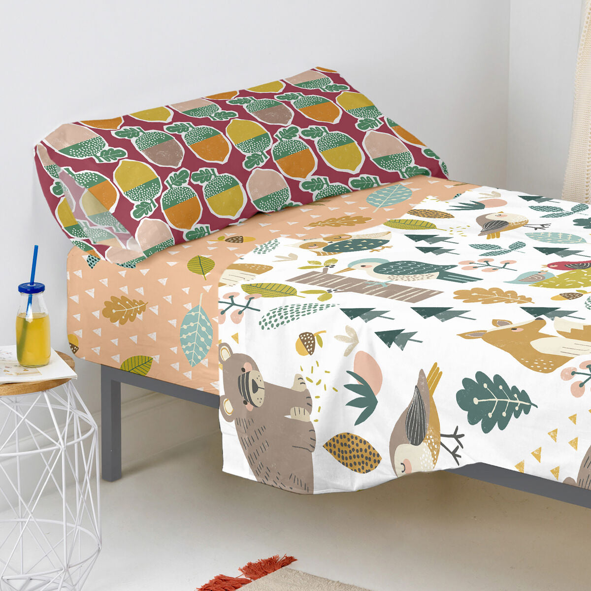 Fitted sheet HappyFriday MOSHI MOSHI Multicolour 105 x 200 x 32 cm