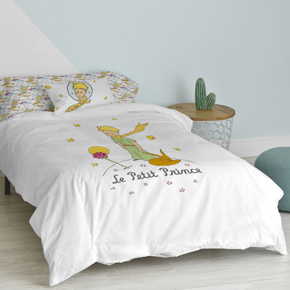 Duvet cover set HappyFriday Le Petit Prince Ses Amis Multicolour 2 Pieces