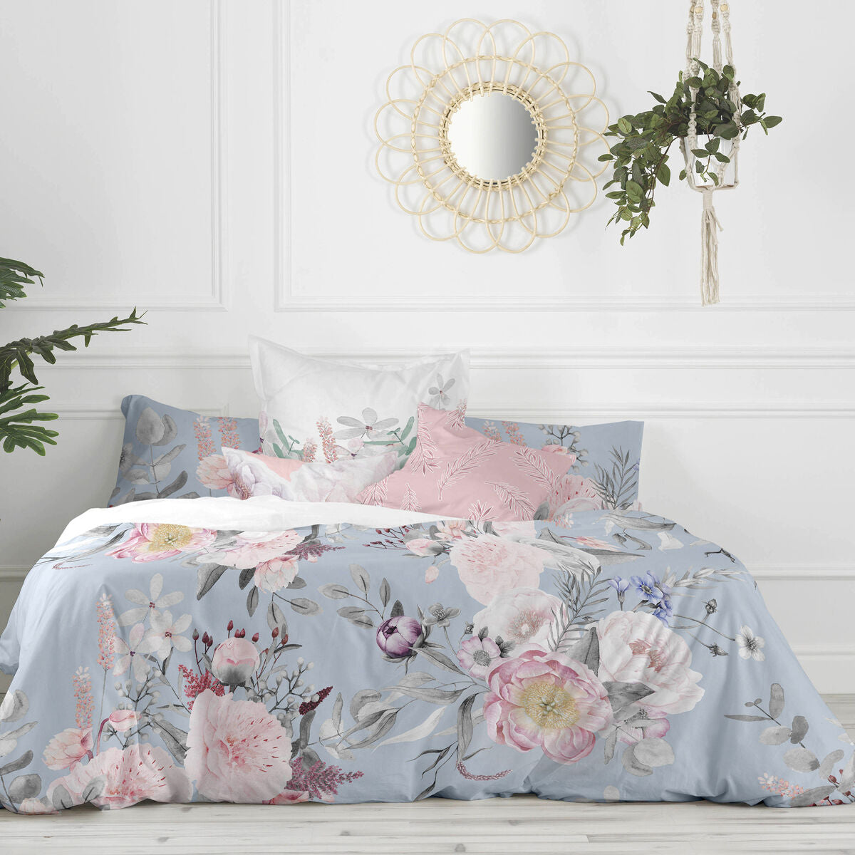 Nordic cover HappyFriday Soft bouquet Multicolour 155 x 220 cm