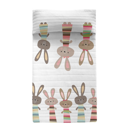 Bedspread (quilt) HappyFriday Moshi Moshi Rabbit Family Multicolour 180 x 260 cm