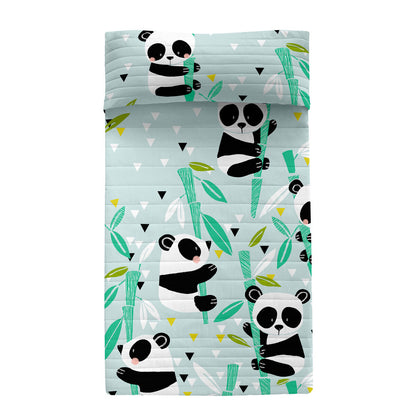 Bedspread (quilt) HappyFriday Moshi Moshi Blue 180 x 260 cm Panda bear