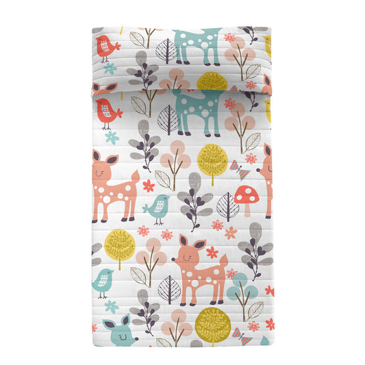 Bedspread (quilt) HappyFriday Moshi Moshi Multicolour 200 x 260 cm Deer Forest