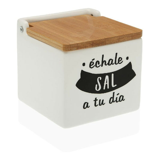 Salt Shaker with Lid Versa Ceramic Bamboo (10,5 x 11 x 11 cm) Versa