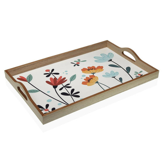 Tray Versa Selene MDF Wood 30 x 5 x 45 cm Flowers Versa