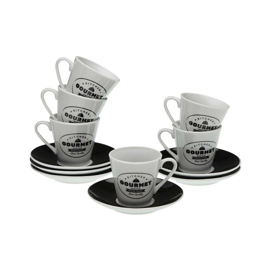 Set of 6 Cups with Plate Versa Gourmet Porcelain Versa