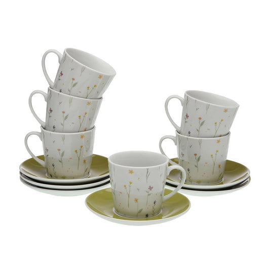 Set of 6 Cups with Plate Versa Laison Porcelain Versa