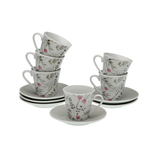 Set of 6 Cups with Plate Versa Caprice Porcelain Versa