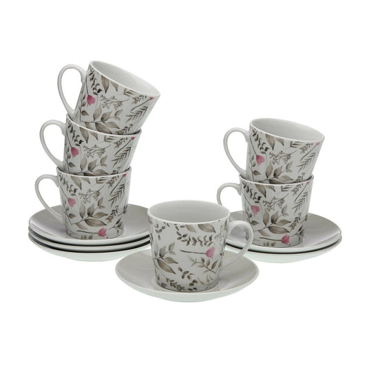 Set of 6 Cups with Plate Versa Caprice Porcelain Versa