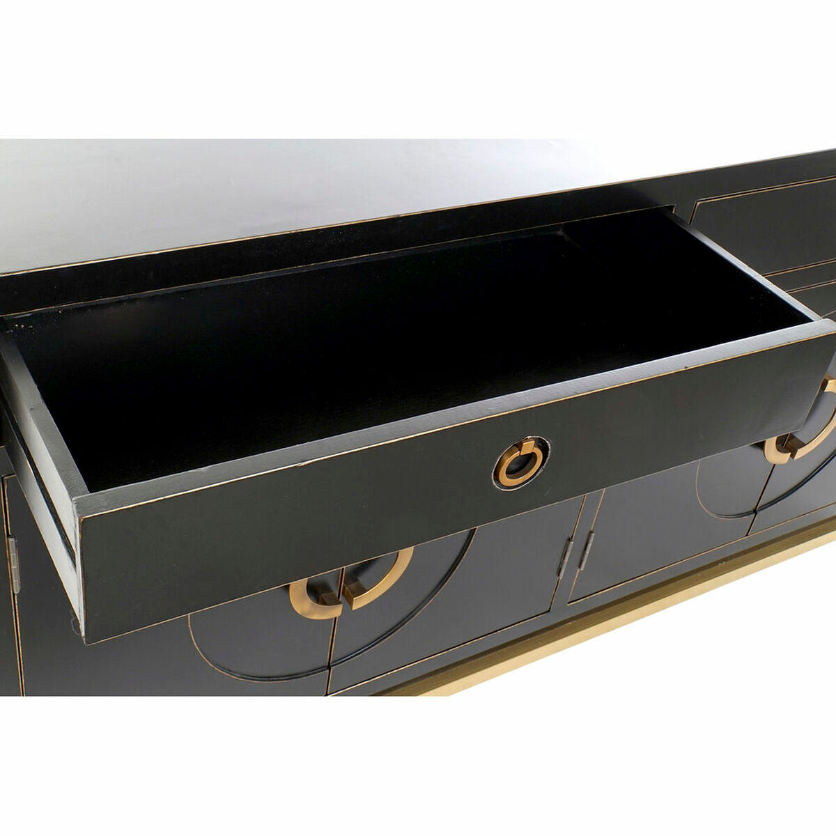 Sideboard DKD Home Decor Black Golden Metal Poplar 150 x 50 x 80 cm